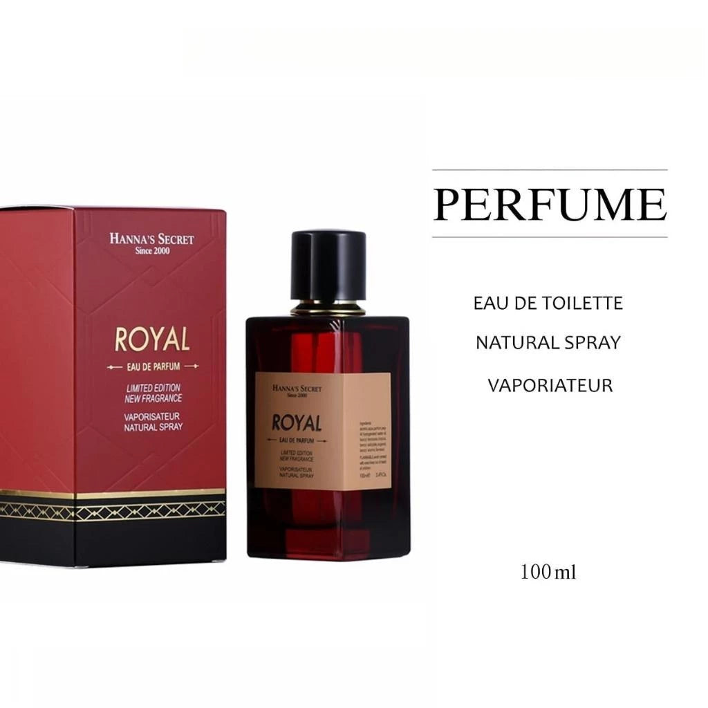 HANNA'S SECRET -  ROYAL -   SINCE2000 EAU DE PARFUM POUR HOMME LIMITED EDITION NEW FRAGRANCE 100ml vapor