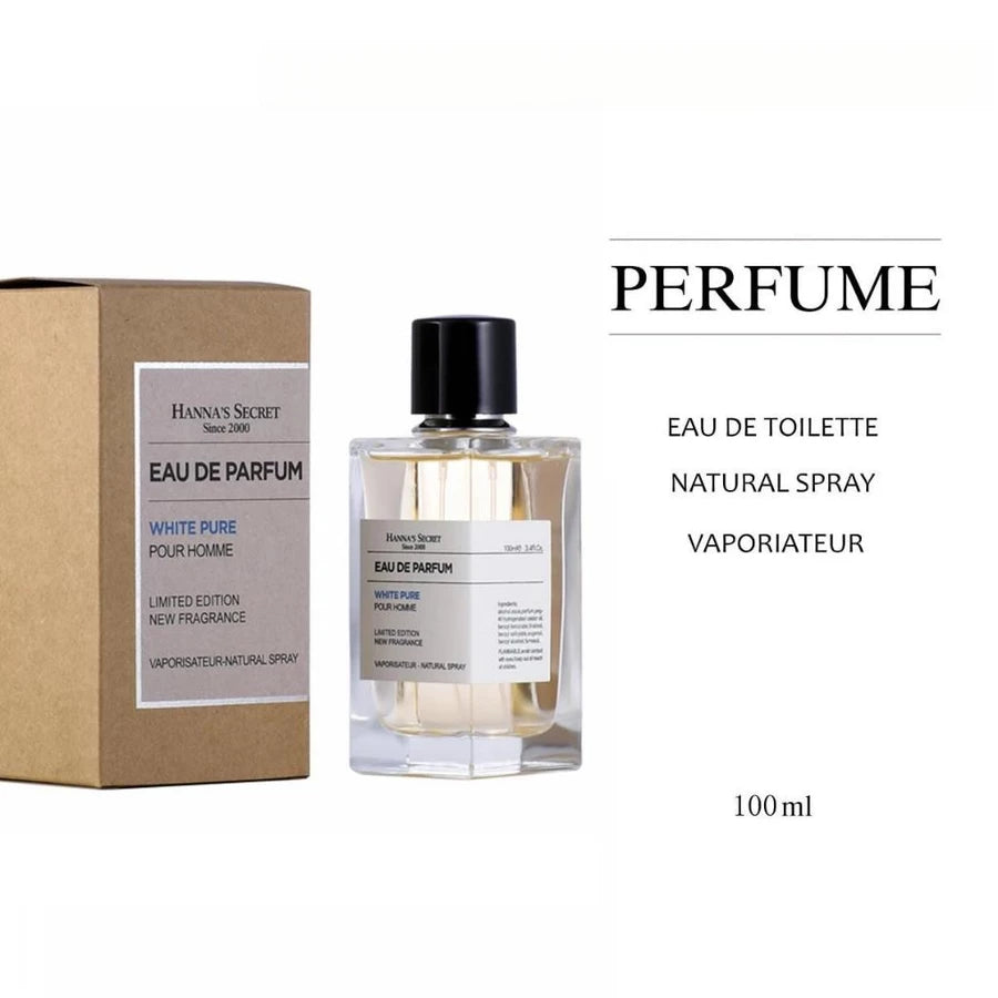 HANNA'S SECRET -  WHITE PURE -   SINCE2000 EAU DE PARFUM POUR HOMME LIMITED EDITION NEW FRAGRANCE 100ml vapor
